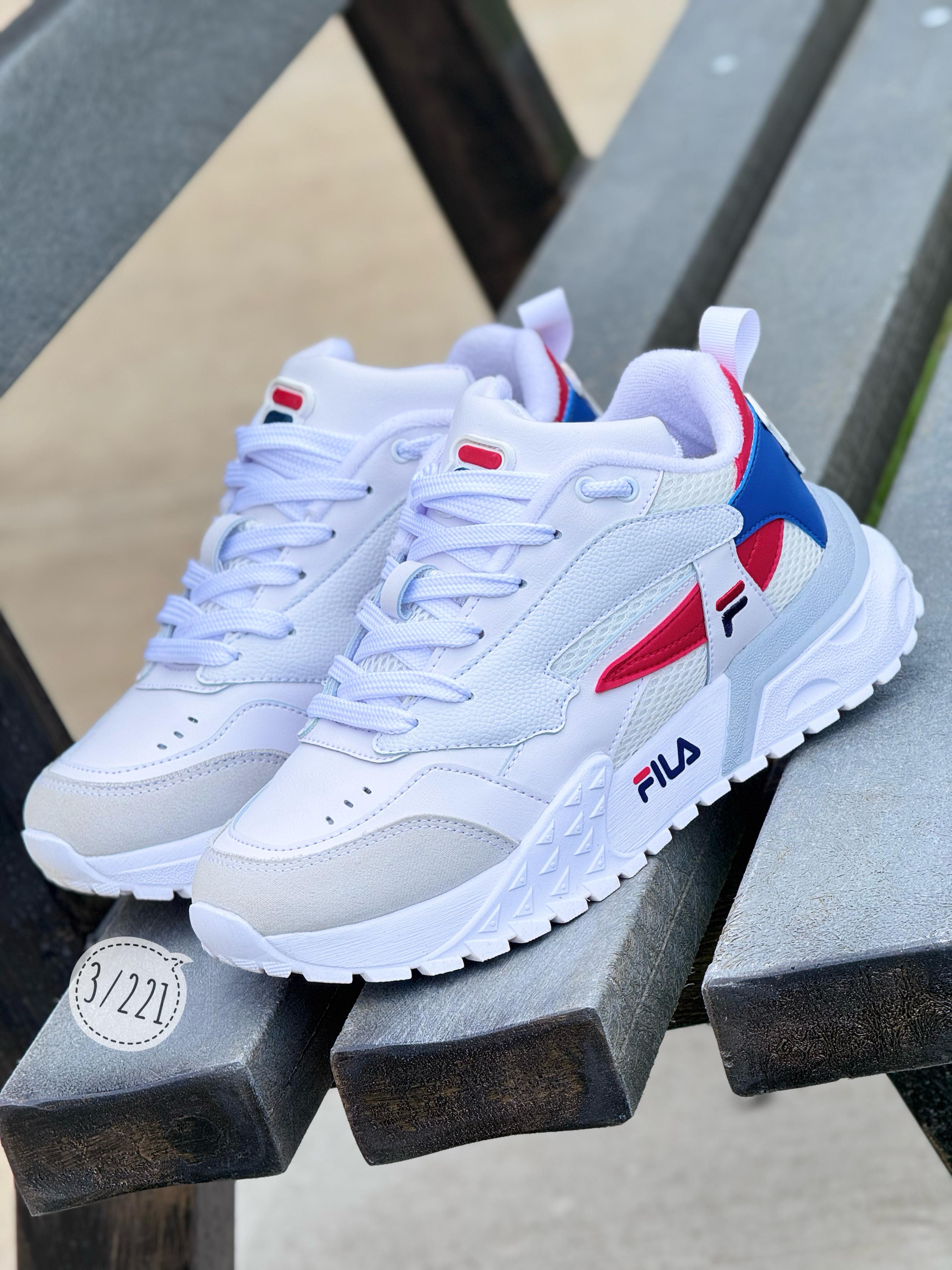 TENIS FILA CABALLERO BLANCO X AZUL
