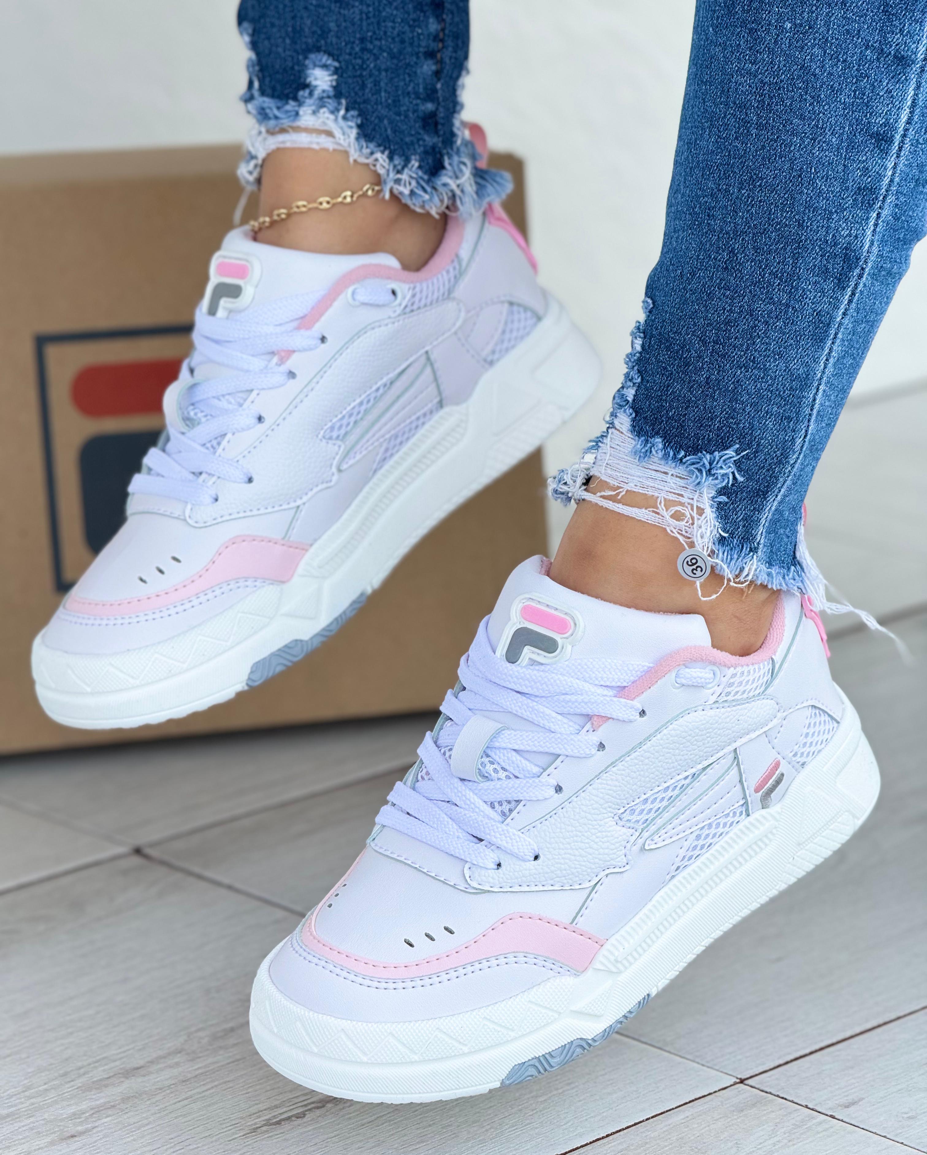 FILA DAMA BLANCO X ROSADO