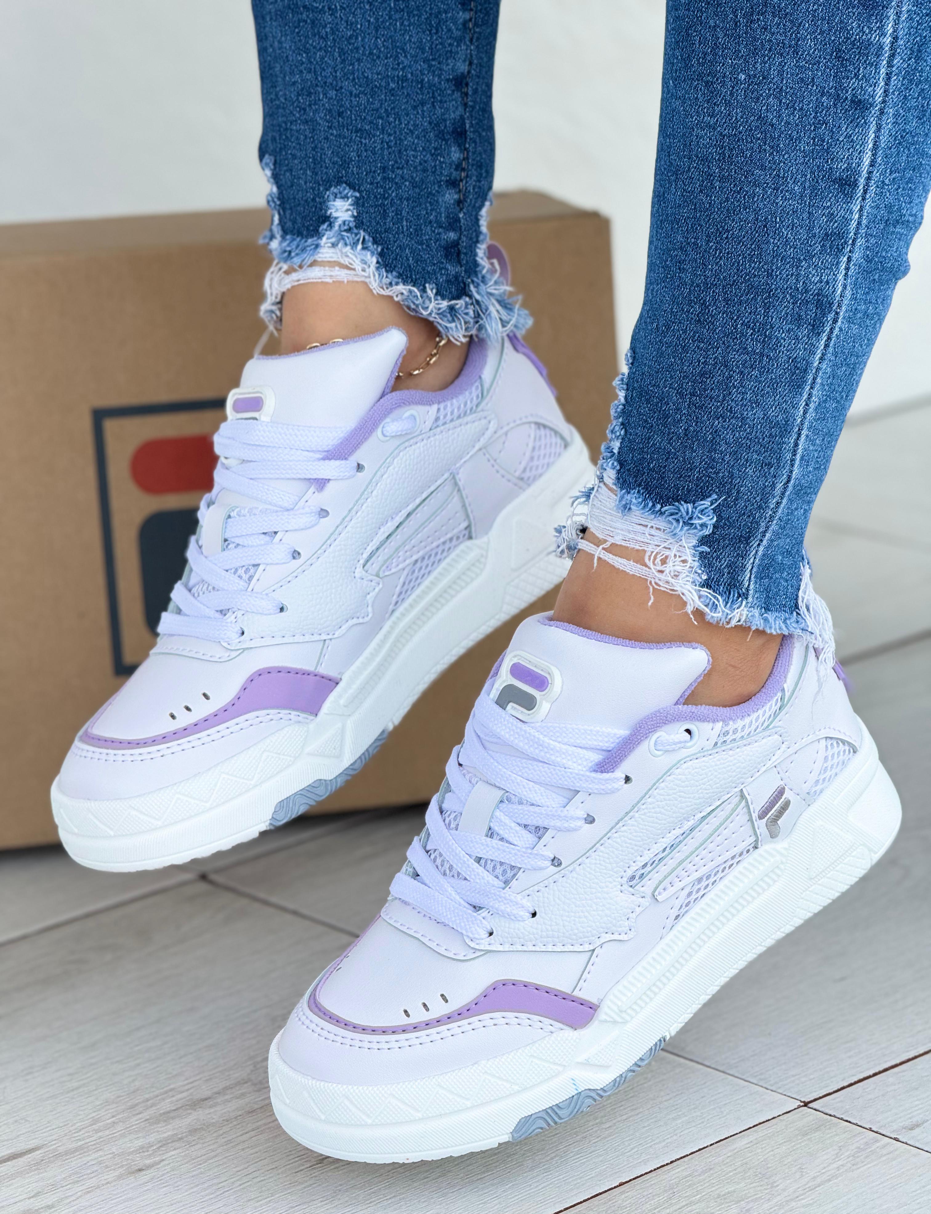 FILA DAMA BLANCO X MORADO